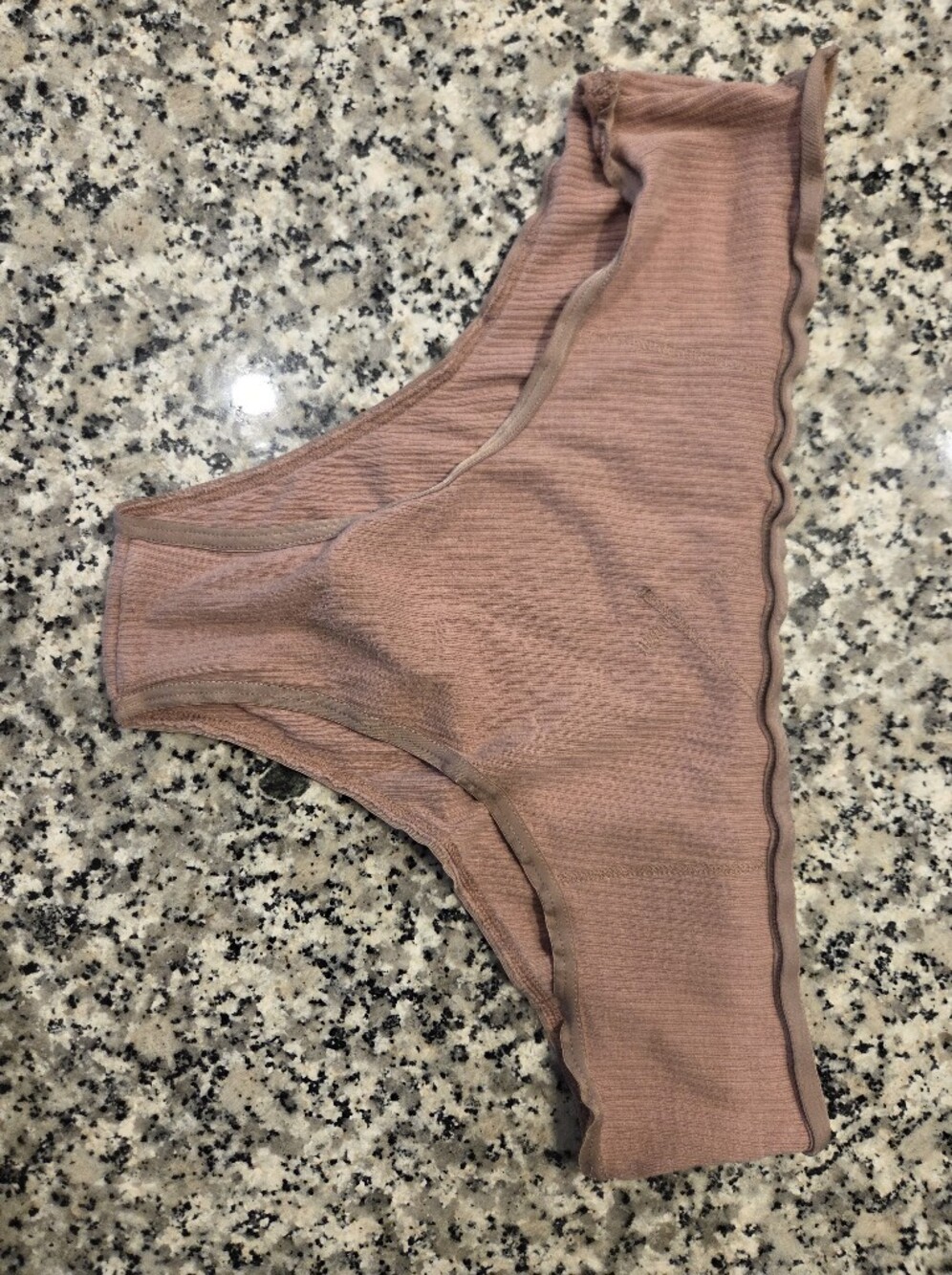 aerie Ribbed Cheeky Panty in Tan